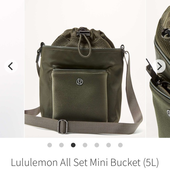 lululemon athletica Handbags - Gorgeous all set mini bucket bag in dark olive